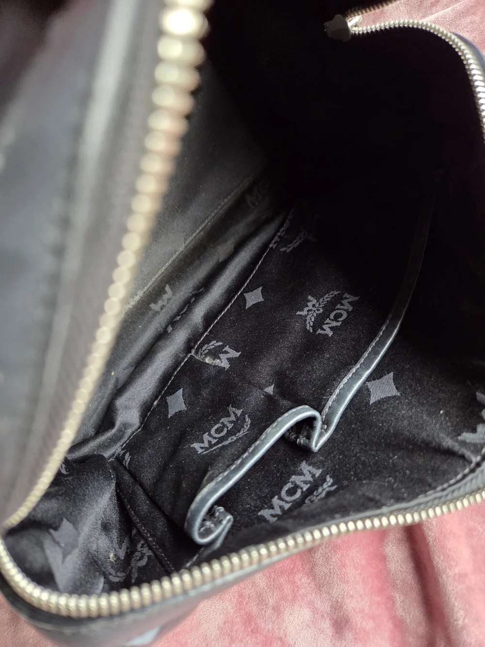 Authentic MCM Visetos Black Boston Bag